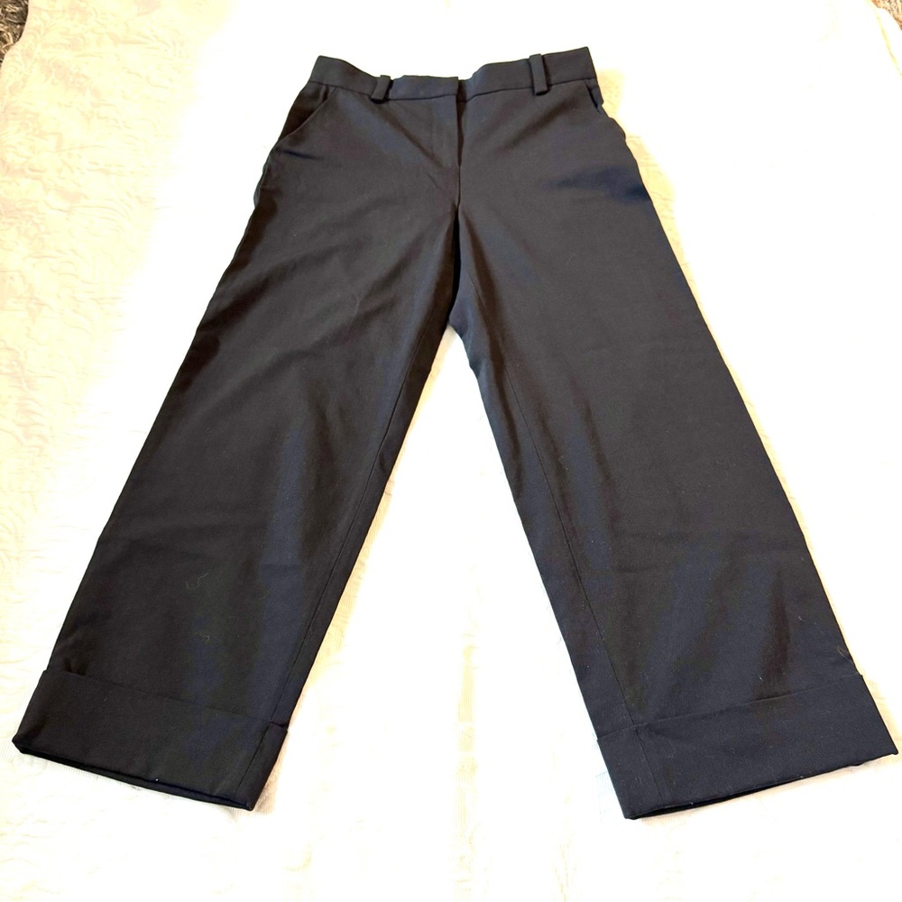 COS Black Cuffed Capri Trousers Sz 4